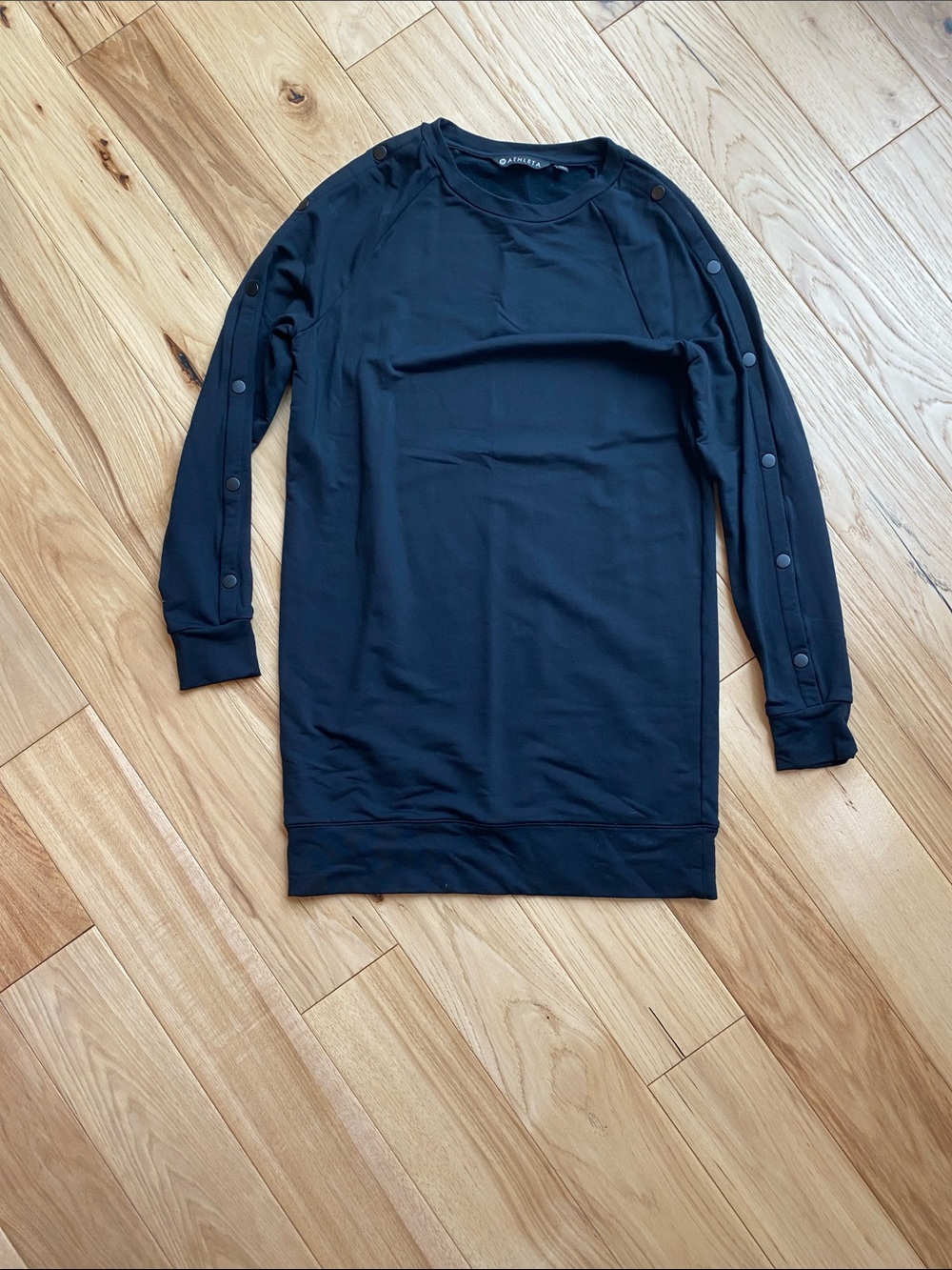 Athleta Black Crewneck Sweatshirt Dress